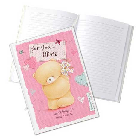 Personalised Forever Friends Pink Craft Hardback Notebook
